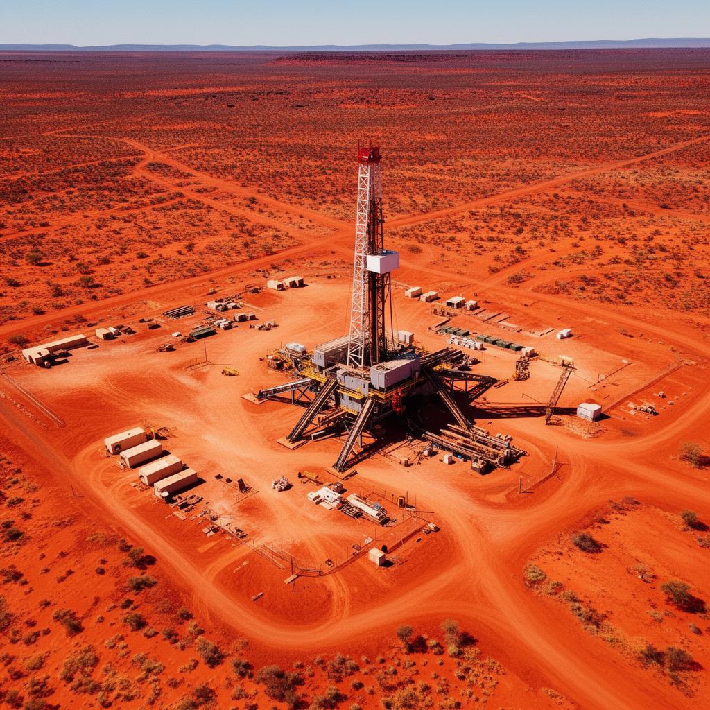 Remote drill rig site in Western Australia