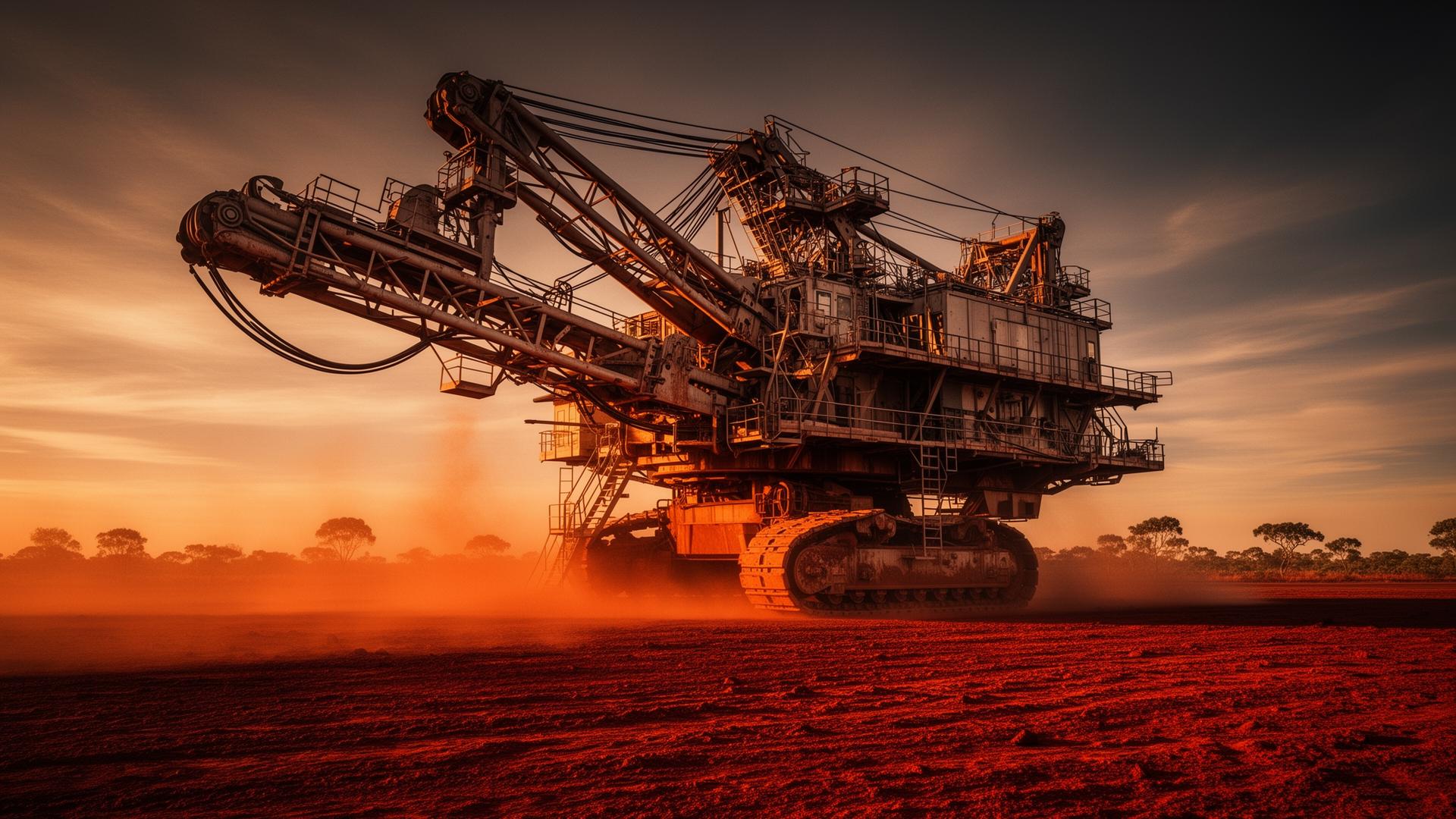 Drill rig at work in the Australian outback